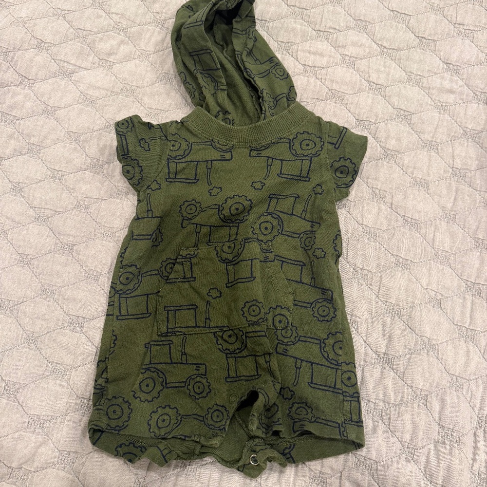 Carters baby boy tractor romper